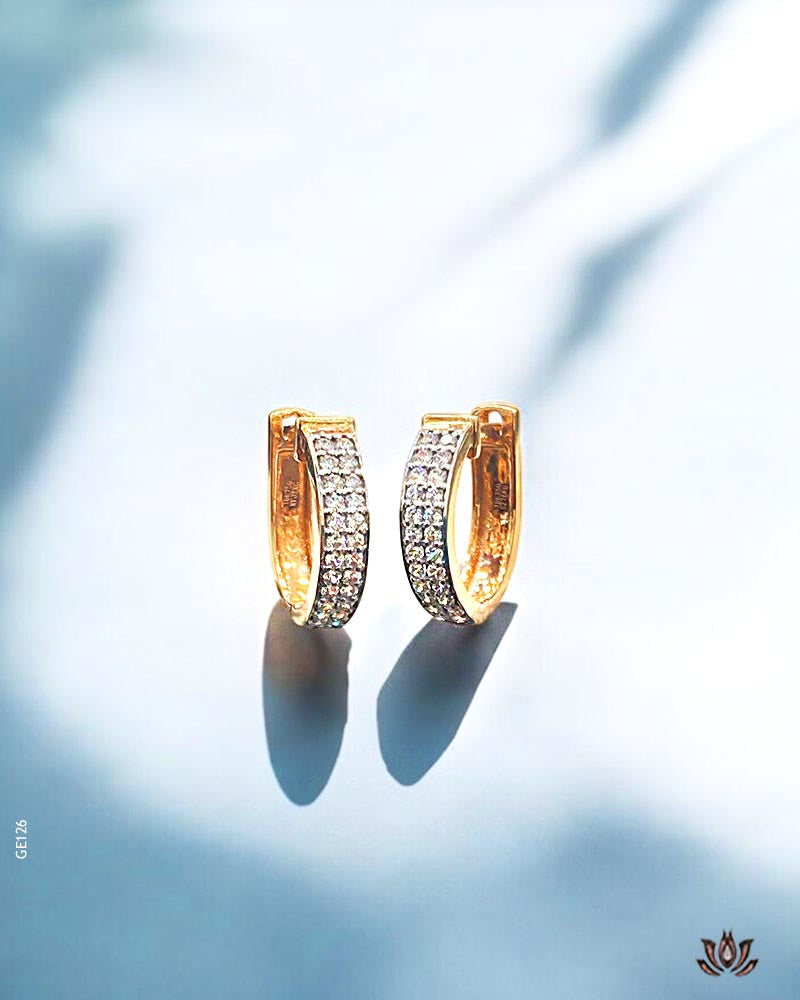 18K Real Rose Gold Swarovski Daily wear Bali