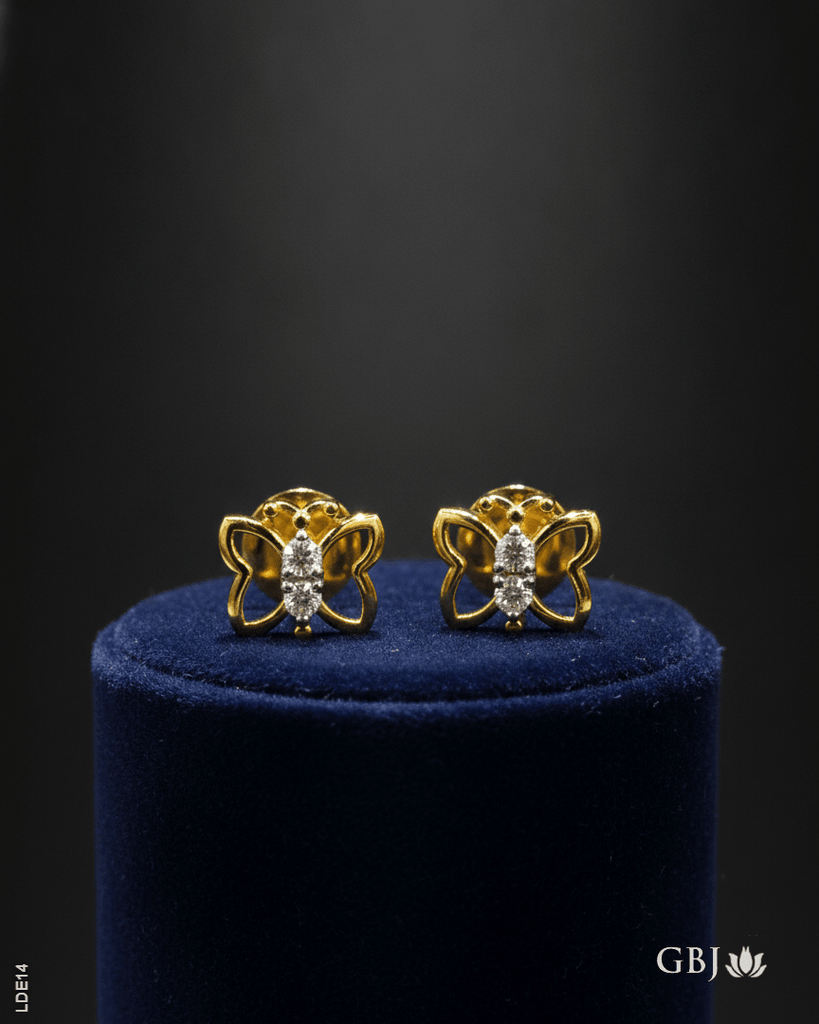 14K Lab-Grown Diamond Butterfly Tops - GEHNABOX