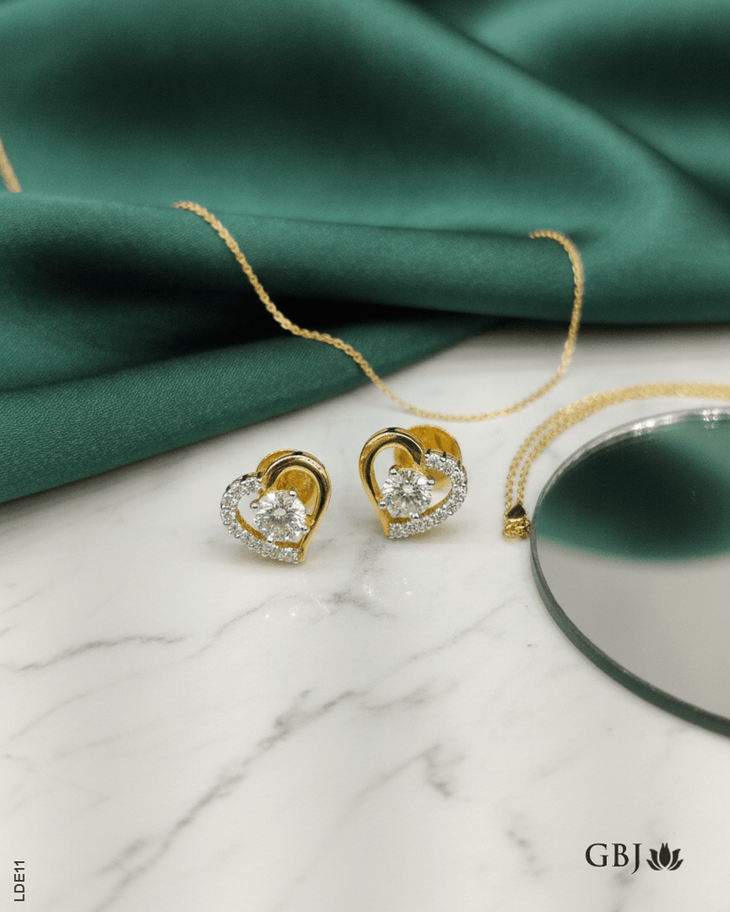 14K Lab-Grown Diamond Elegant Heart Tops - GEHNABOX