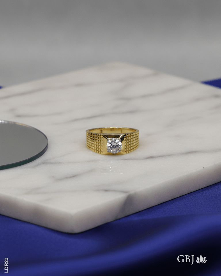 14K Lab-Grown Diamond Solitaire Men's Ring - GEHNABOX