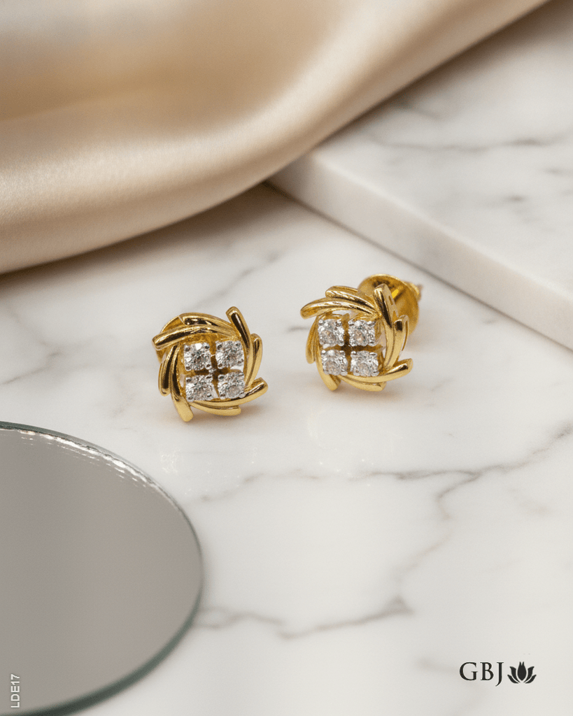 14K Lab-Grown Diamond Swirl Tops - GEHNABOX