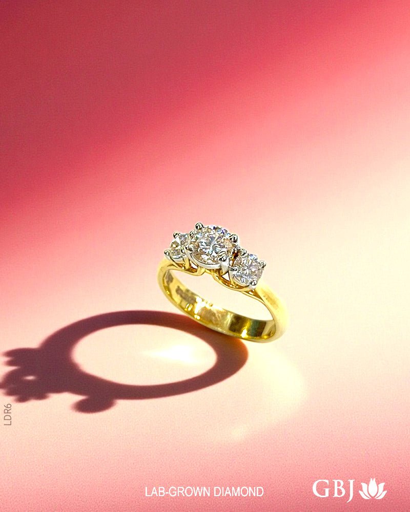 14K Lab - Grown Round Luxury Diamond Ring - GEHNABOX