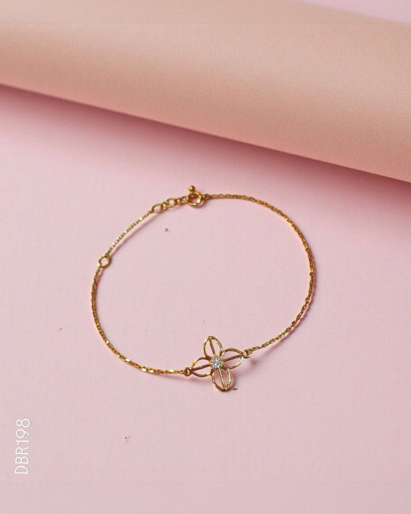 14K Real Diamond Delicate Chain Bracelet F - G/SI - GEHNABOX