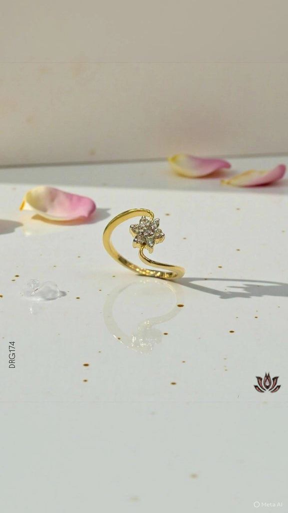 14K Real Diamond Wide Band Designer Ring H - I/VS - GEHNABOX