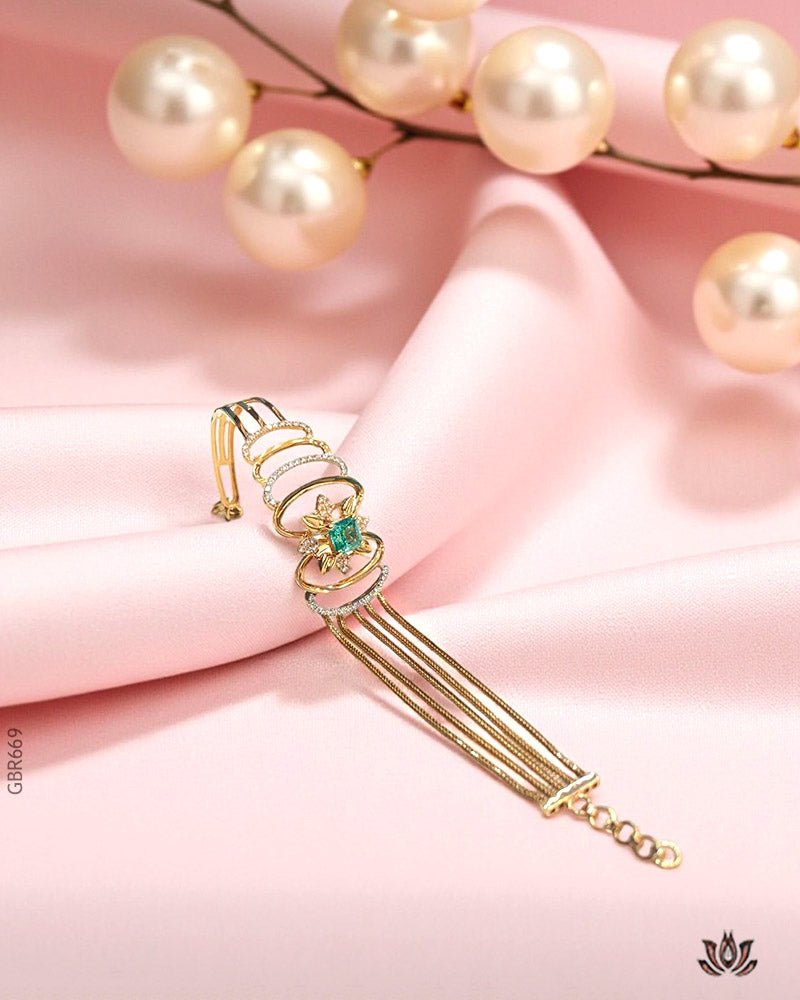 18K Rose Gold Glamorous Swarovski Bracelet - GEHNABOX