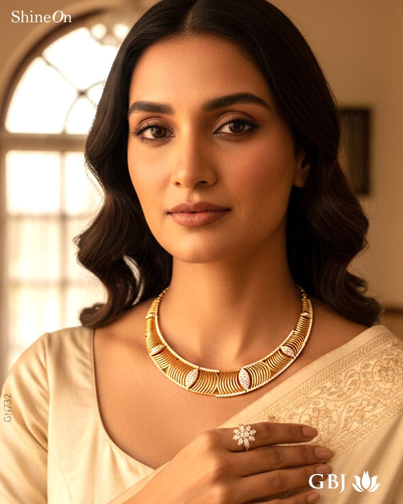 18K Rose Gold Modern Necklace - GEHNABOX
