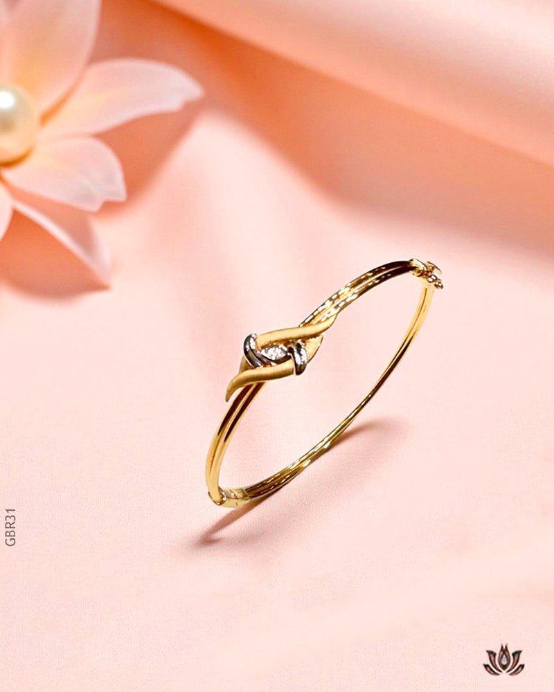 18K Rose Gold Stylish Band Bracelet - GEHNABOX