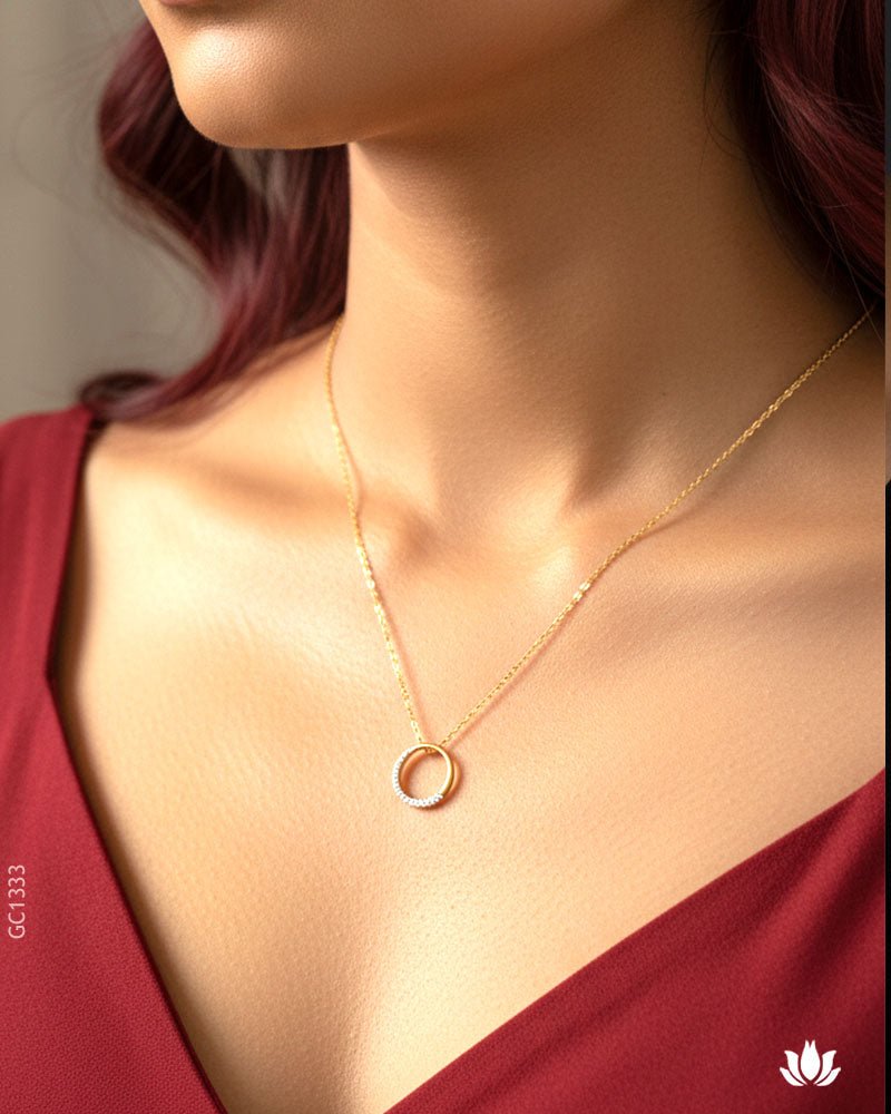 18K Yellow Gold Delicate Chain Locket - GEHNABOX