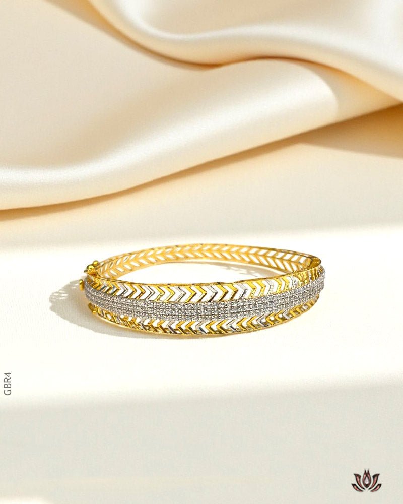 18K Yellow Gold Duet Sparkle Bracelet - GEHNABOX
