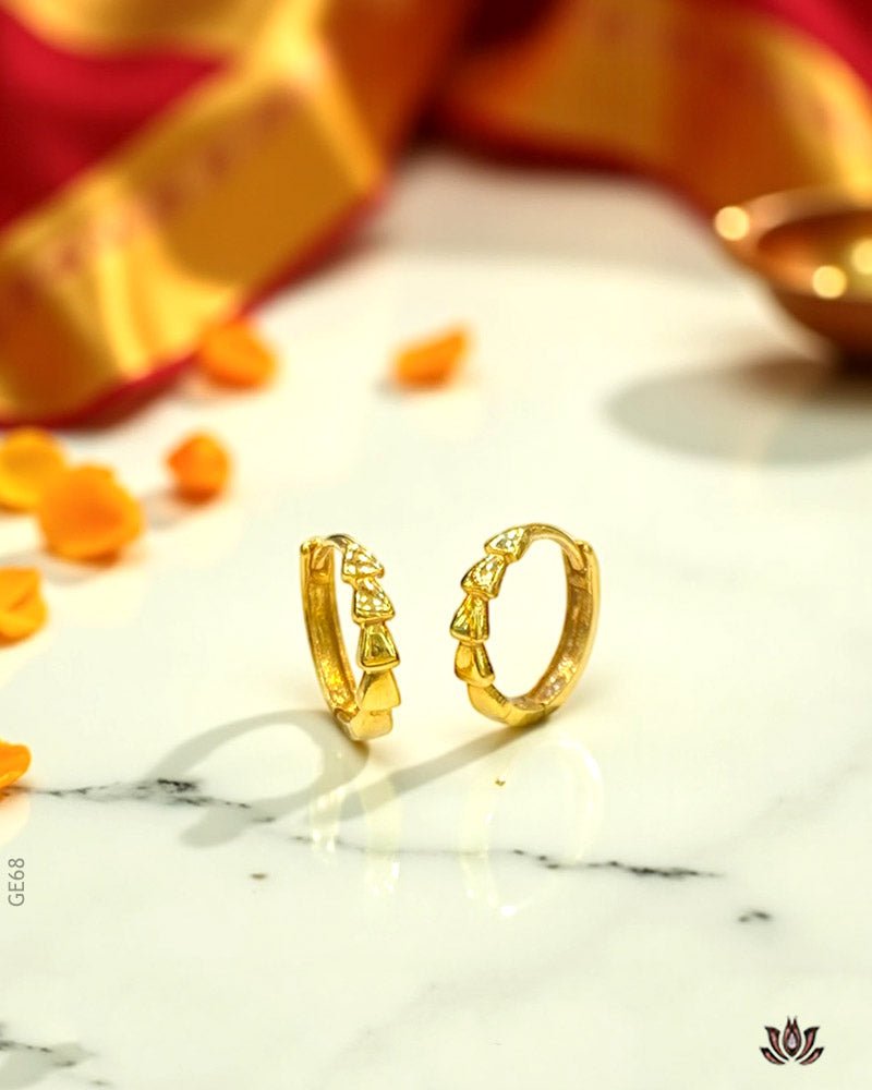 18K Yellow Gold Modern Plain Bali - GEHNABOX