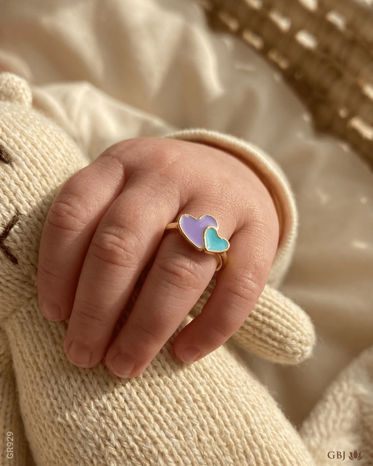 22k Yellew Gold Pastel Baby Ring - GEHNABOX