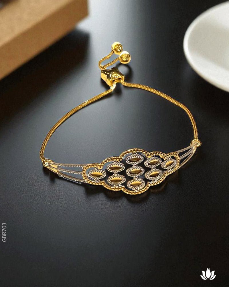 22K Yellow Gold Adjustable Bracelet - GEHNABOX