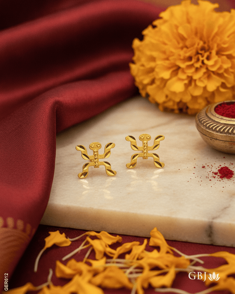 22K Yellow Gold Auspicious Symbol Tops - GEHNABOX