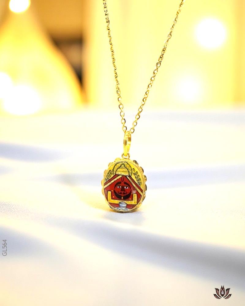 22K Yellow Gold Balaji God Locket - GEHNABOX