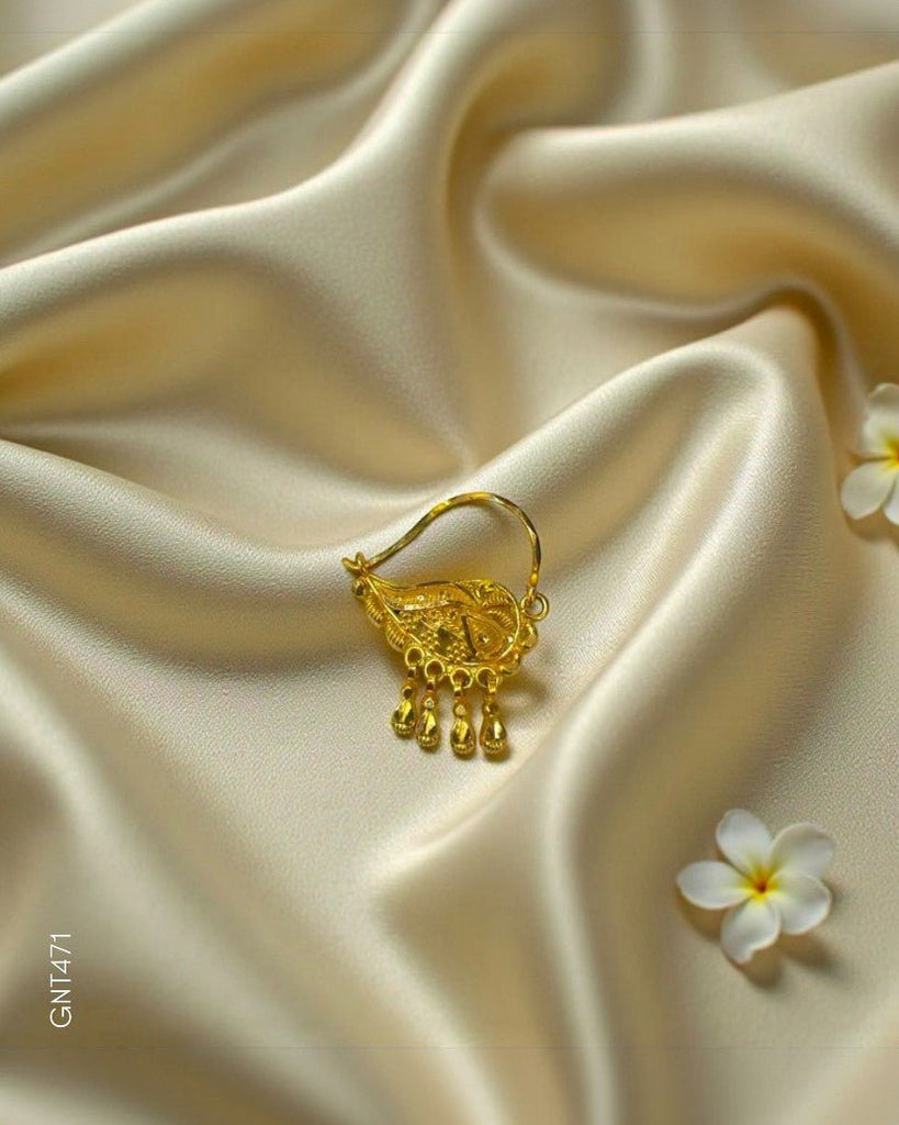 22K Yellow Gold Delicate Nath - GEHNABOX