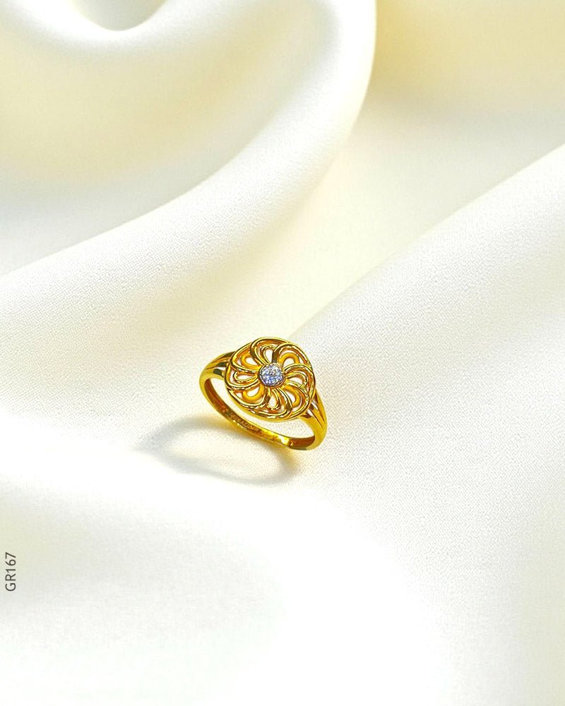 22K Yellow Gold Elegant Ring - GEHNABOX