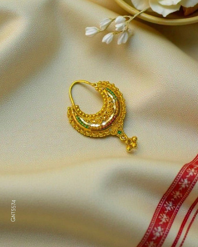 22K Yellow Gold Heritage Meena Nath - GEHNABOX