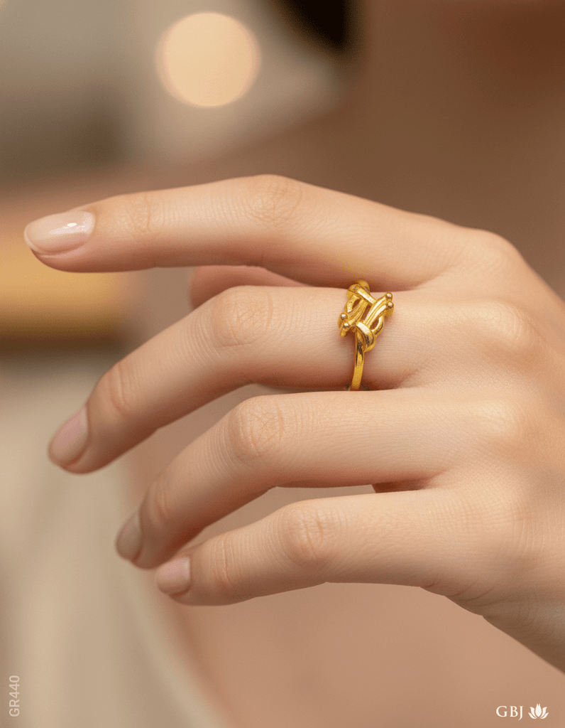 22K Yellow Gold Luxury Band Ring - GEHNABOX
