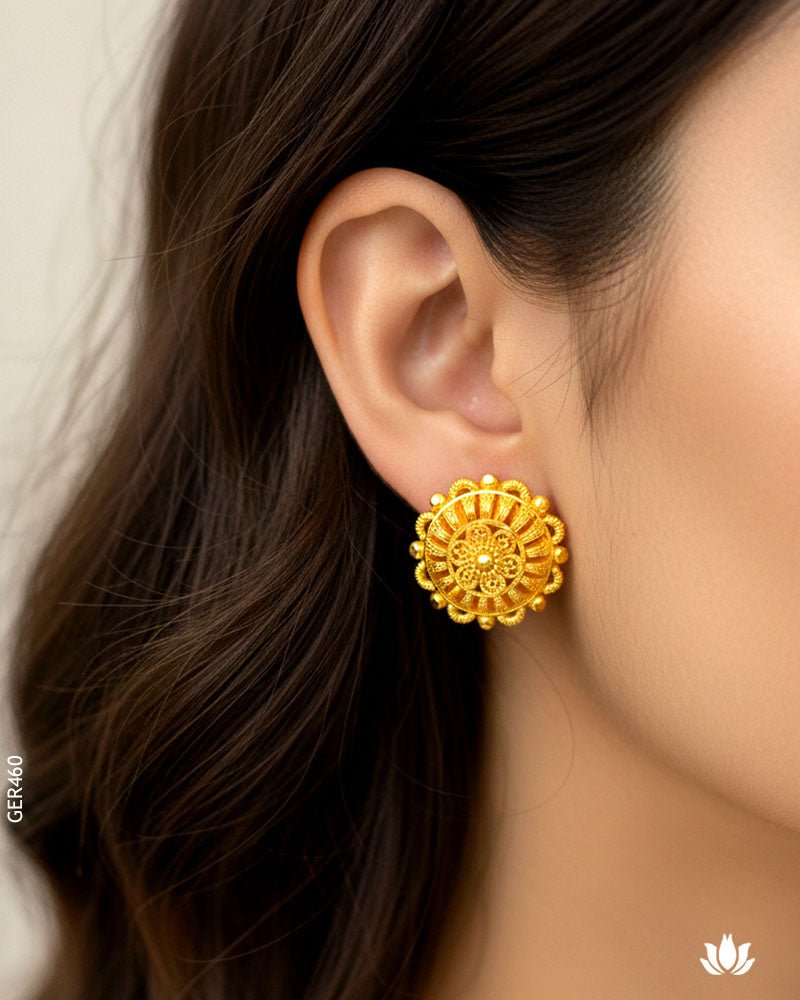 22K Yellow Gold Traditional Circular Tops - GEHNABOX