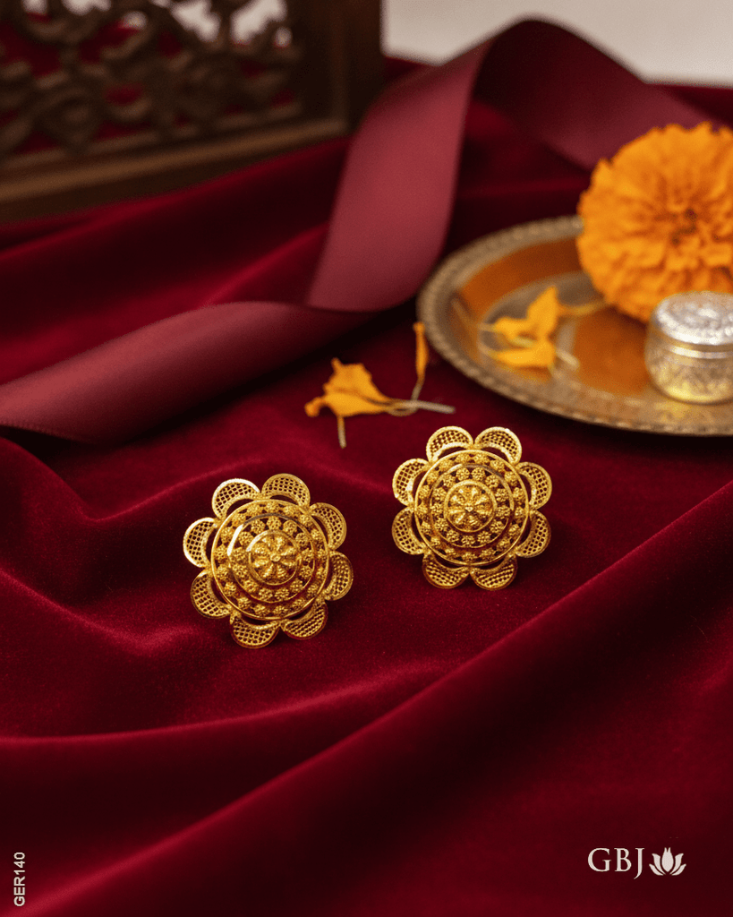 22K Yellow Gold Traditional Handcrafted Tops - GEHNABOX