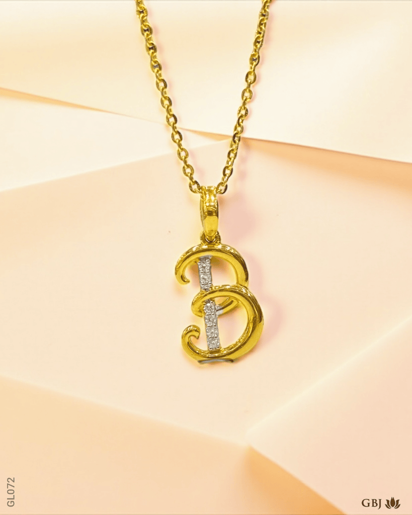 22k Yellow Gold Western Initial Swarovski Locket - GEHNABOX