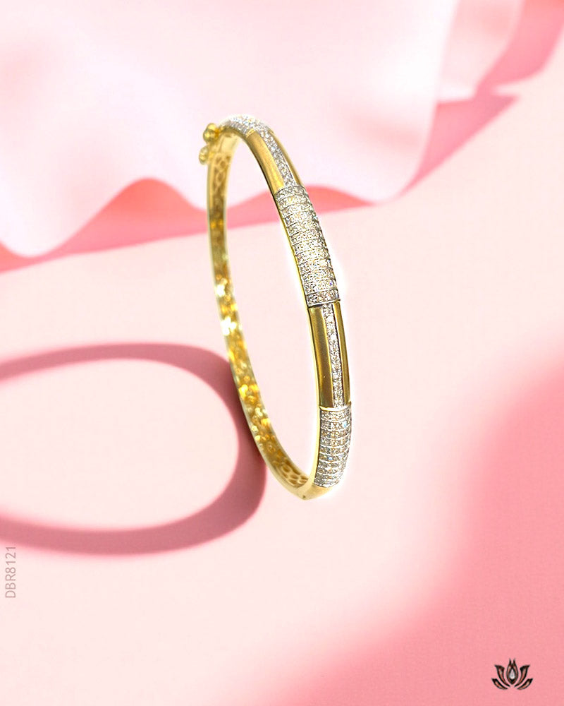 14K Real Diamond Sparkle Kada Bracelet H-I/VS-SI