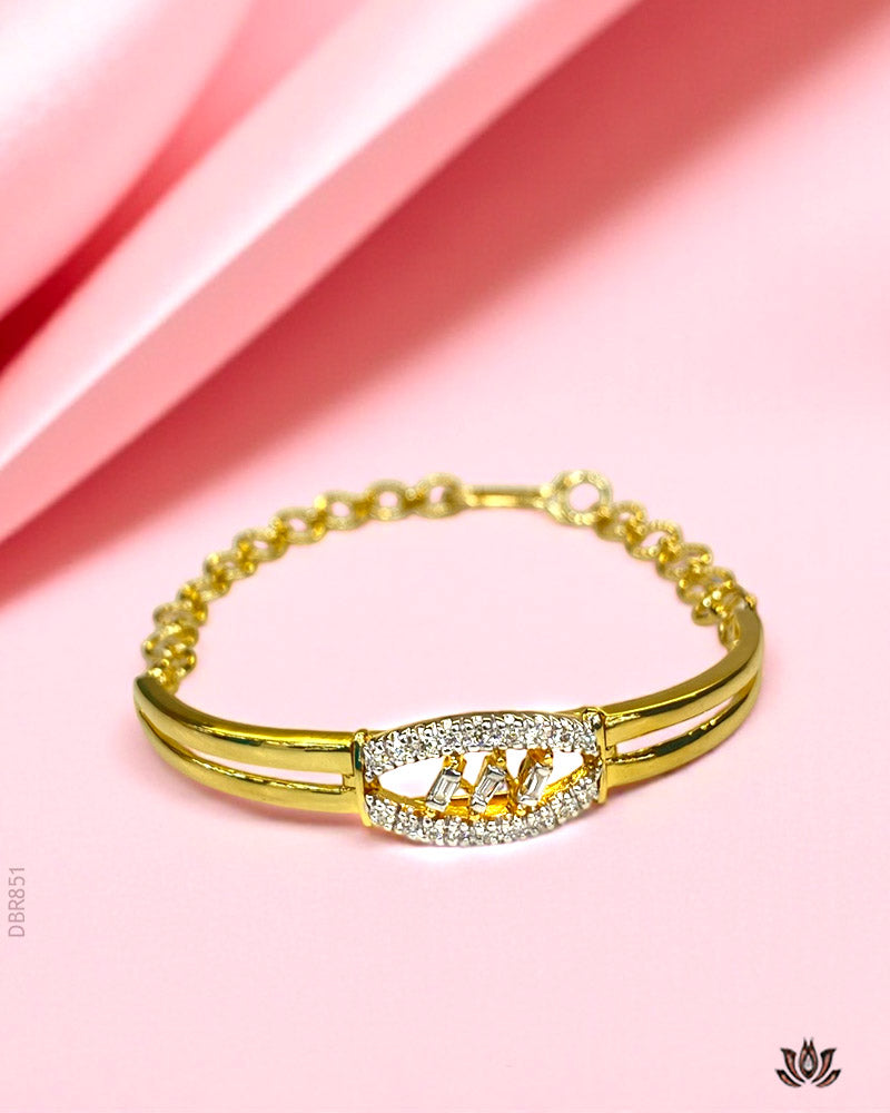 18K Real Diamond Delicate Chain Bracelet F-G-H/VVS