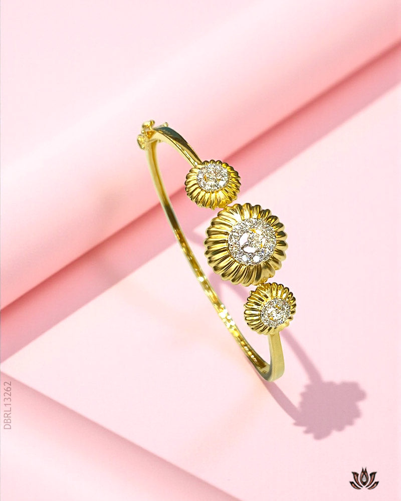 14K Real Diamond Floral Bracelet H-I/VS-SI