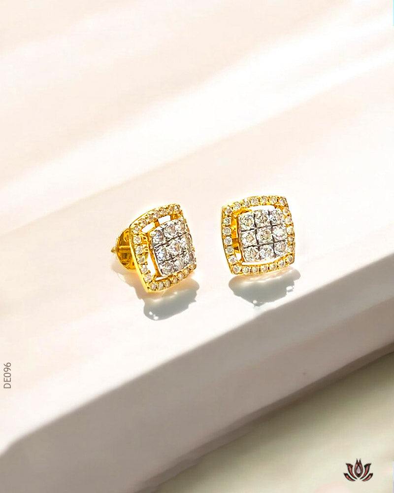 18K Real Diamond  Square-Shaped  Tops VS-SI  / G-H