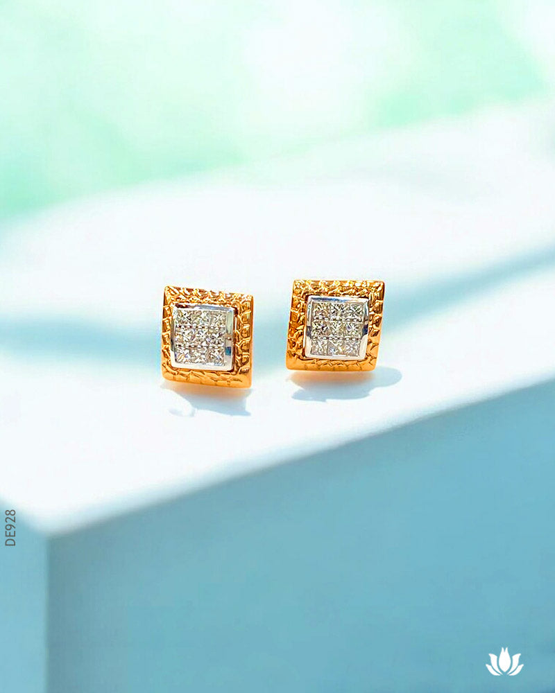 14K Real Diamond Textured Tops VS / GH