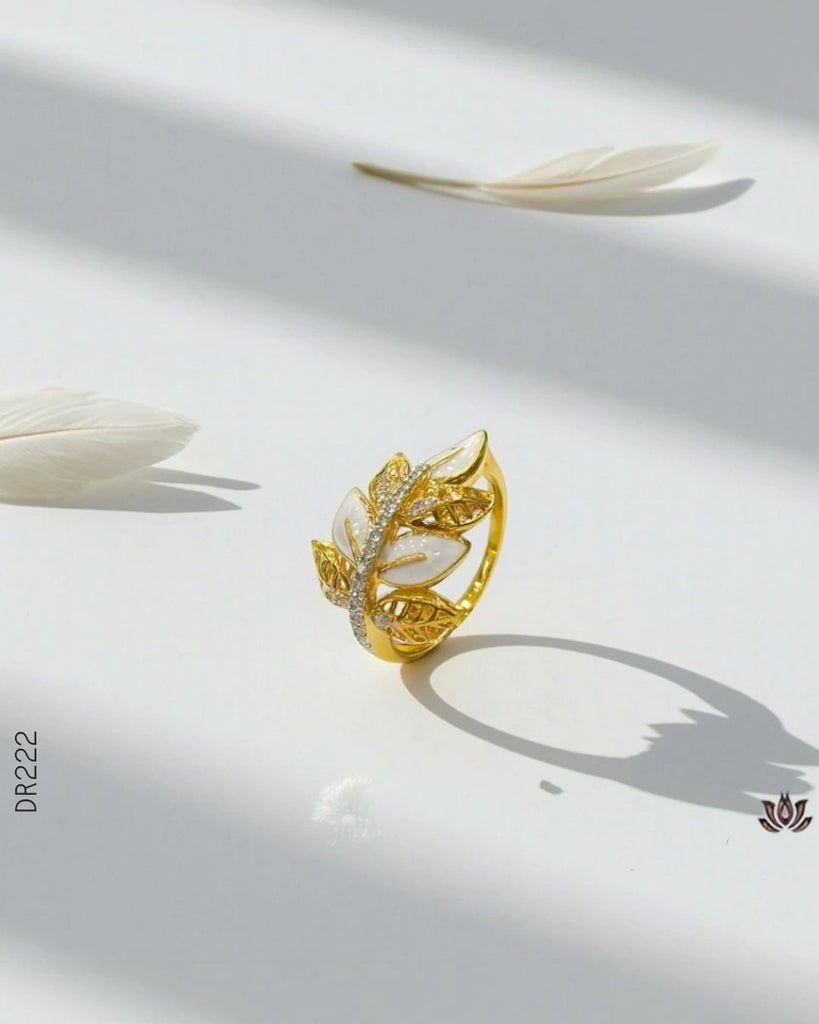 14K Real Diamond Aurora Flower Designer Ring G-H/VS