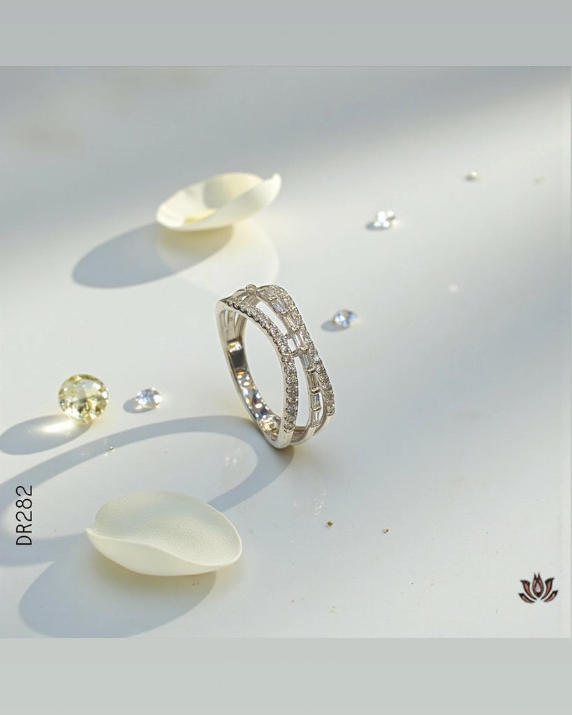 14K Real Diamond Modern Designer Ring G-H/VS-SI