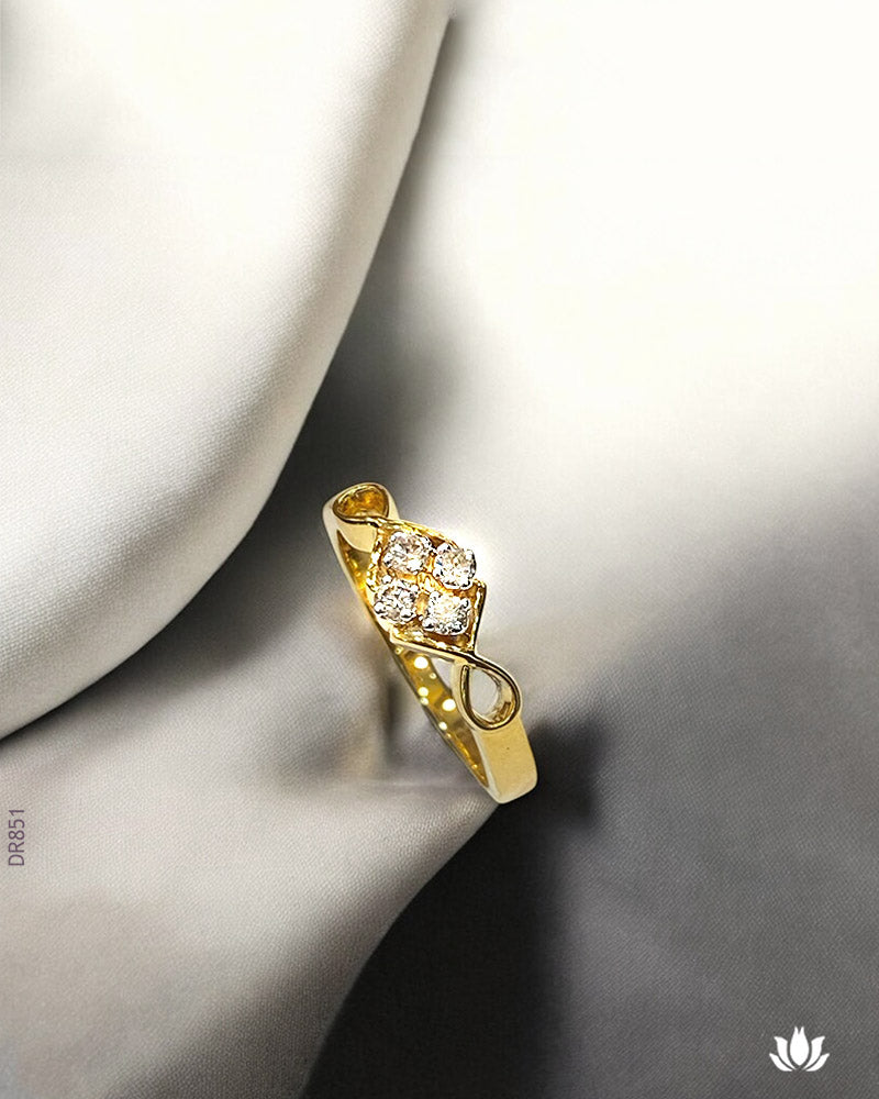 18K Real Diamond Sparkling Ring SI / H-I