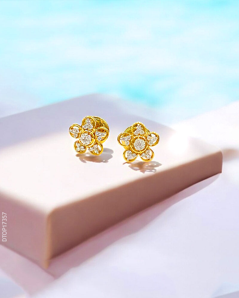 14K Real Diamond Flowral  Tops VS / G-H