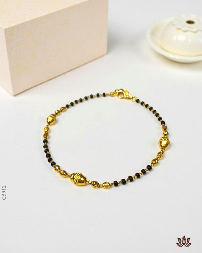 22K Yellow Gold Bead Chain Bracelet