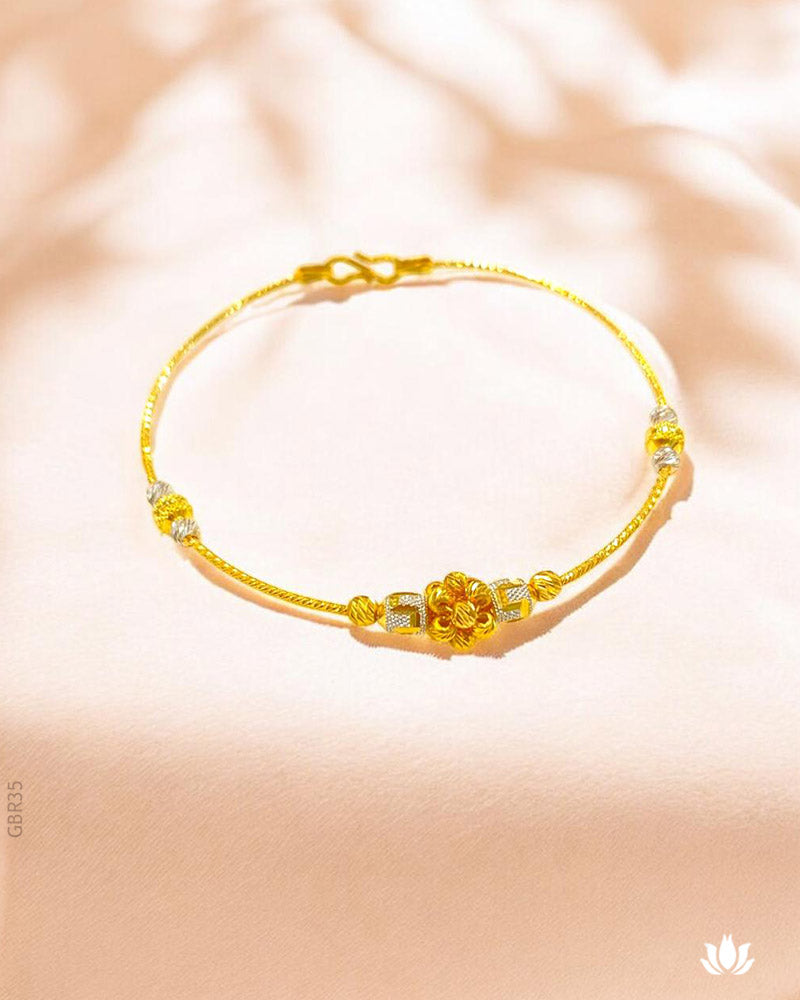 22K Yellow Gold Delicate Kada Bracelet