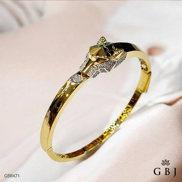 18K Real Yellow Gold Bulgari Kada Bracelet