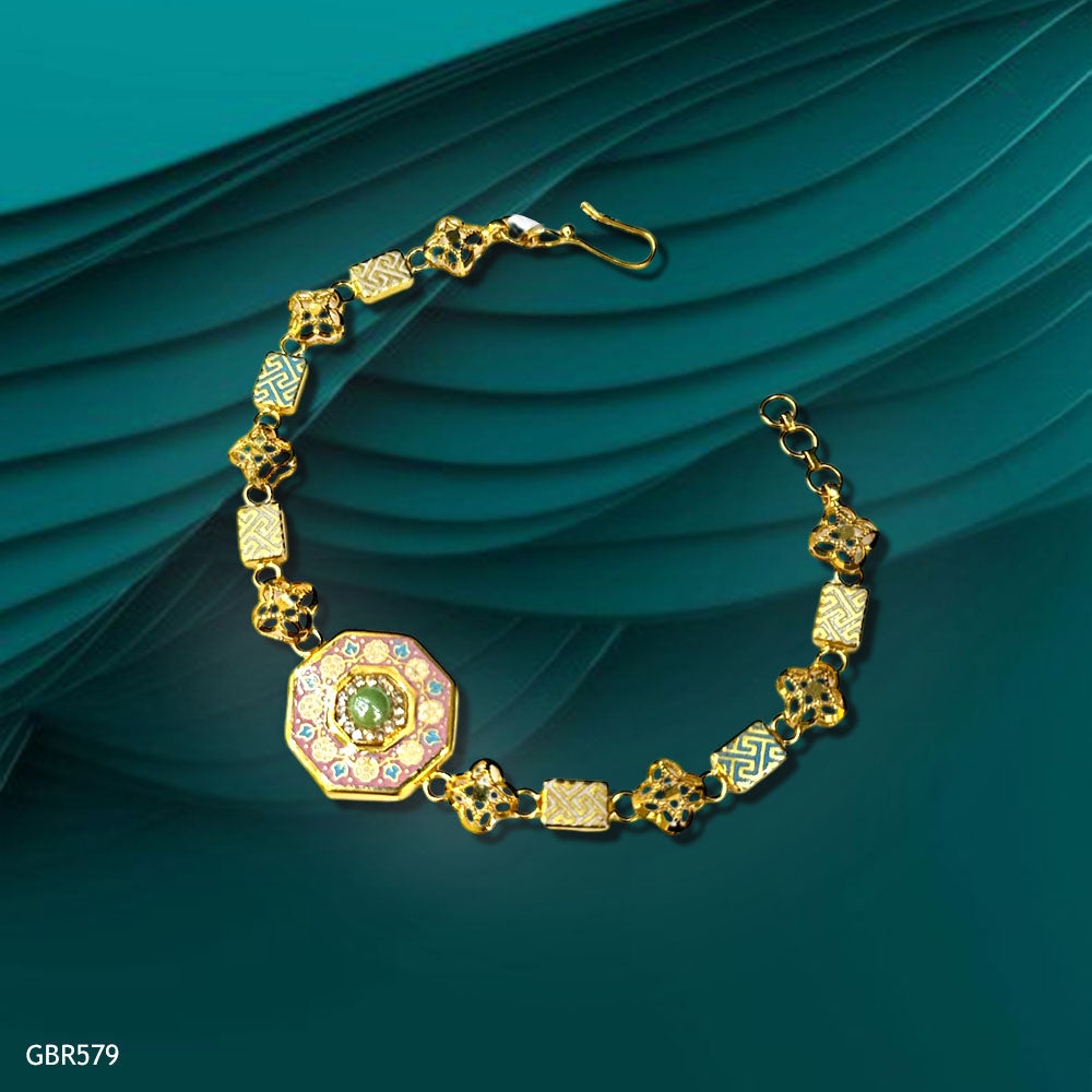 22K Real Gold Enamel Bracelet