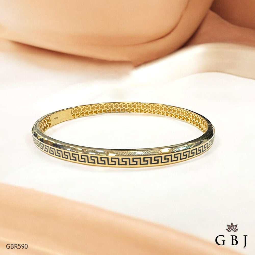 18K Real Yellow Gold Fendi Kada Bracelet