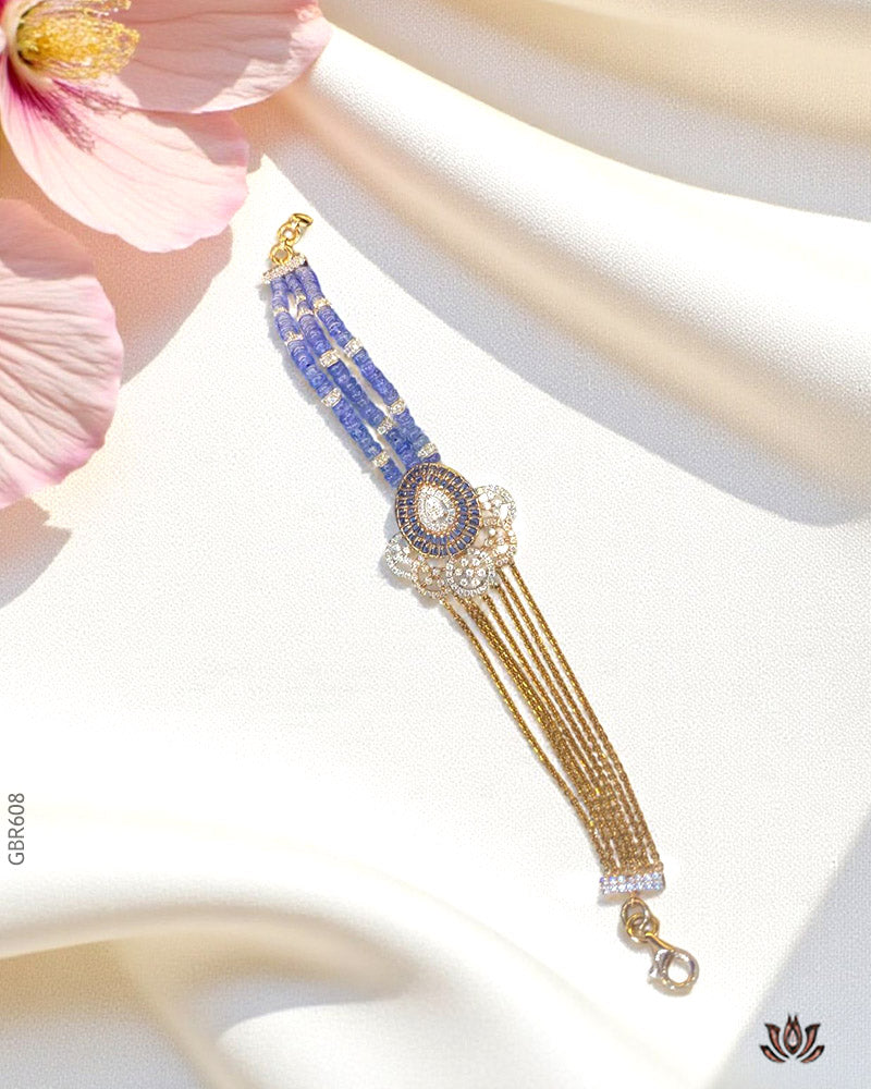 22K Yellow Gold Multi-Strand Bead Chain Bracelet