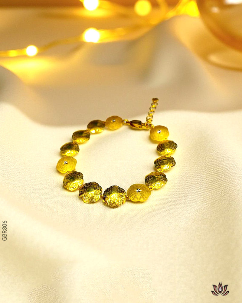22K Yellow Gold  Floral Bracelet