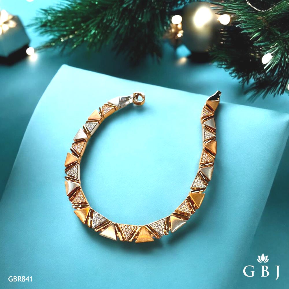 18K Real Rose Gold Stylish Chain Bracelet