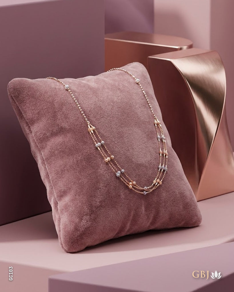 18K Rose Gold Stylish Multi-Strand Italian Chain