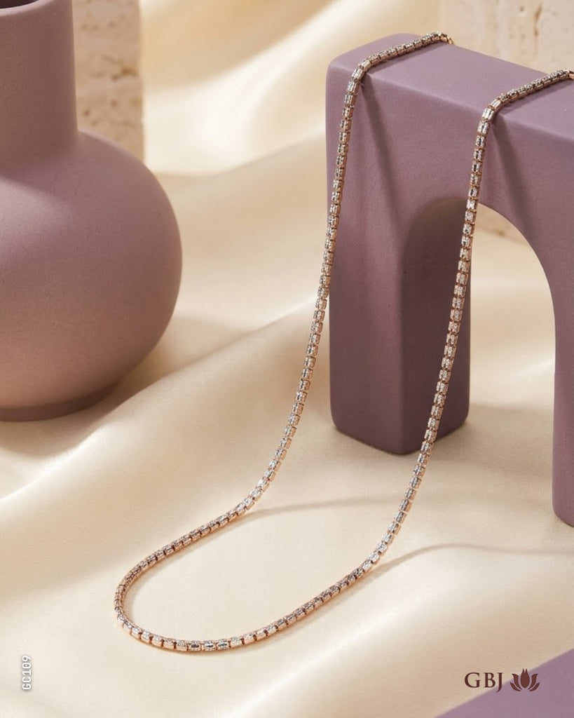 18K Rose Gold Flexible Tubular Italian Chain