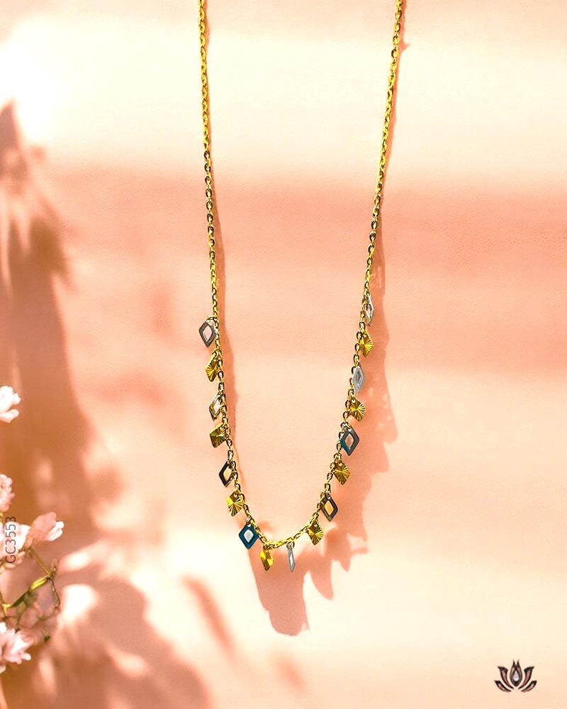 18K Yellow Gold  Elegant  Charms Chain