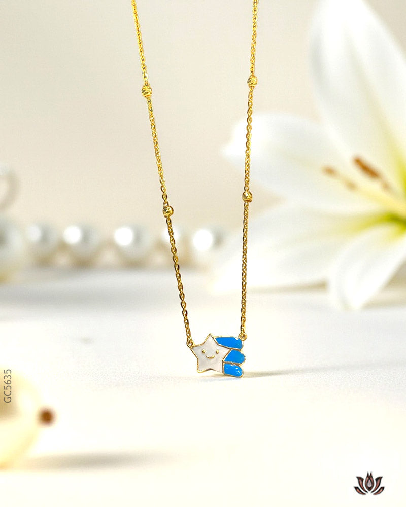 22k Yellew Gold Star Baby Locket Chain