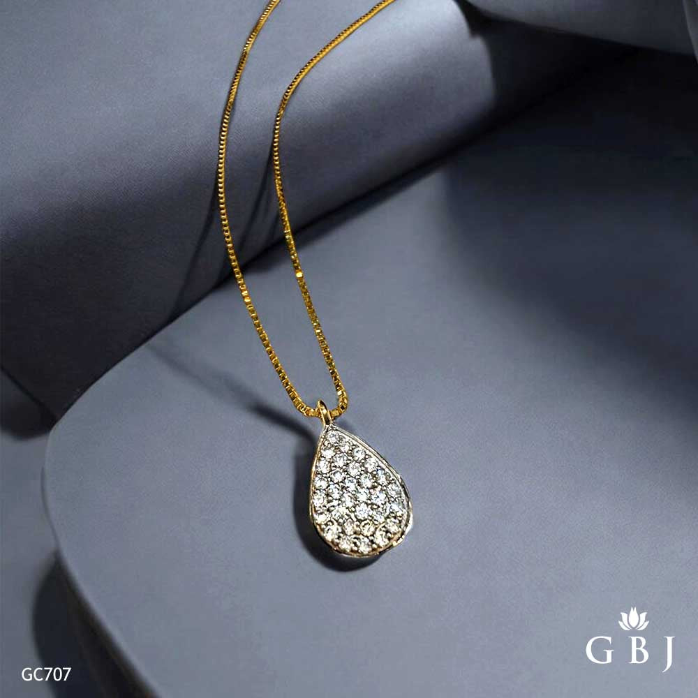 18K Real Gold  Tear Locket Chain