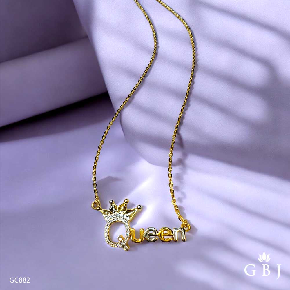 18K Real Gold Locket Queen Chain