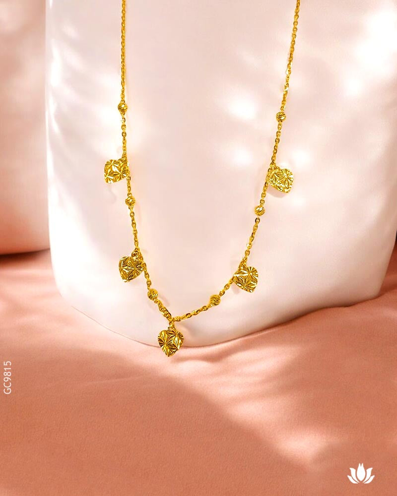 22K Yellow Gold Overall-Delicate Charms Chain