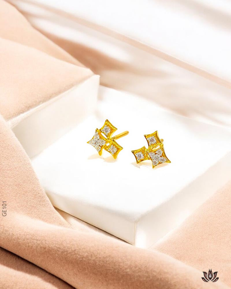 18K Yellow Gold Geometric Tops